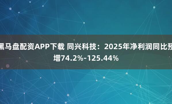 黑马盘配资APP下载 同兴科技：2025年净利润同比预增74.2%-125.44%