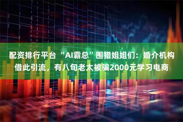 配资排行平台 “AI霸总”围猎姐姐们：婚介机构借此引流，有八旬老太被骗2000元学习电商